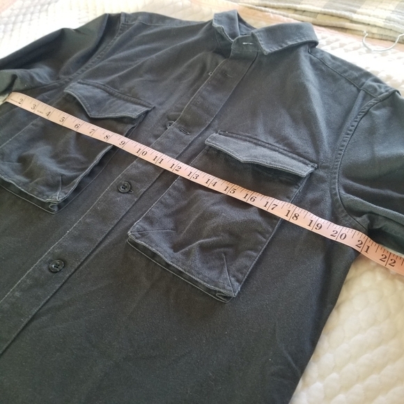 Topman | 100% Cotton Long Sleeve Oversized Double Pocket Twill Shirt - Picture 7 of 9